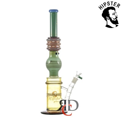 WATER PIPE HIPSTER HONEYCOMB FULLY FUMED WITH GOLD AND SILVER POLISH WP4546 1CT